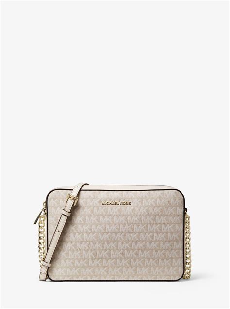 michael michael kors jet set large logo jacquard crossbody bag|Michael Kors extra small crossbody.